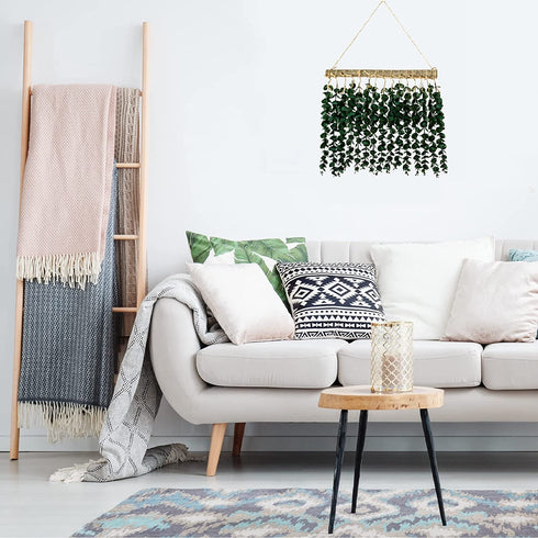 7 Steps - Artificial Eucalyptus Wall Hanging Decoration - Fake Eucalyptus Greenery - Rustic Modern Farmhouse Boho Bedroom Bathroom Home Kitchen Nursery Decoration