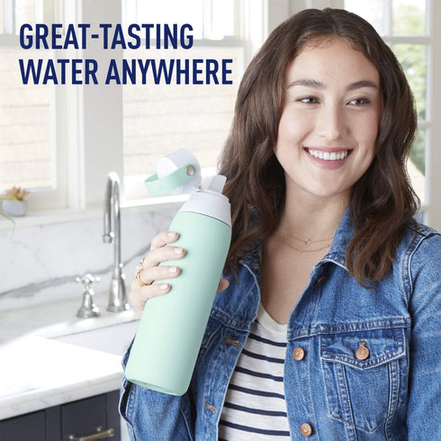 Brita Stainless Steel Water Filter Bottle, 20 Ounce, Glacier, 1 Count