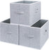 DIMJ Closet Storage Bins, Fabric Storage Basket for Shelves, Collapsible Storage Bins with Handles Closet Organizers and Storage Cubes Box for Clothes, Toys, Other Sundries (Gray, 3 Packs )