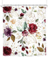Homewelle Burgundy Floral Shower Curtain Botanical Rustic Flower 60Wx72L Inch Cute Vintage Wildflower Elegant Herbs Retro Spring Plant Nature Aesthetic Classic Polyester Fabric Bathroom Bathtub