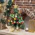 SY CRAFT 20/50CM Mini Christmas Tree Light Tabletop Artificial Christmas Tree, 50 LED String Lights, 34 pcs Christmas Tree Ornaments for Christmas Table Top Desk Decor Home Indoor Decoration