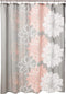 Madison Park Lola 100% Cotton Shower Curtain, Casual Large Floral Design, Modern Bathroom Decor, Machine Washable, Fabric Privacy Screen 72x72", Blush