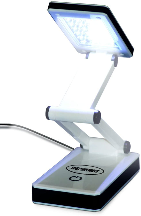 Ideaworks LED Lamp for Desk - Collapsible, Portable from Home to Office, White