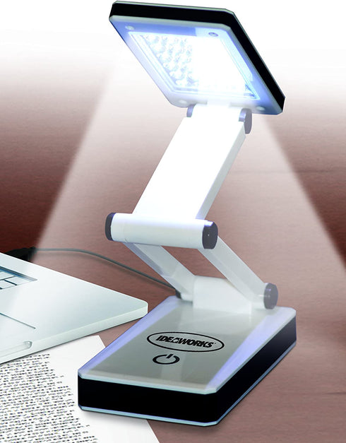 Ideaworks LED Lamp for Desk - Collapsible, Portable from Home to Office, White