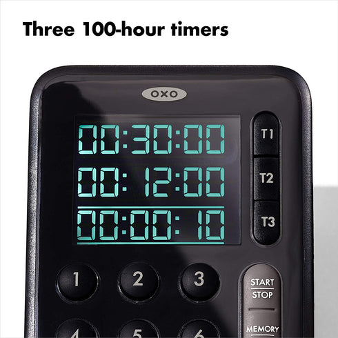 OXO Good Grips Triple Kitchen Timer, Black