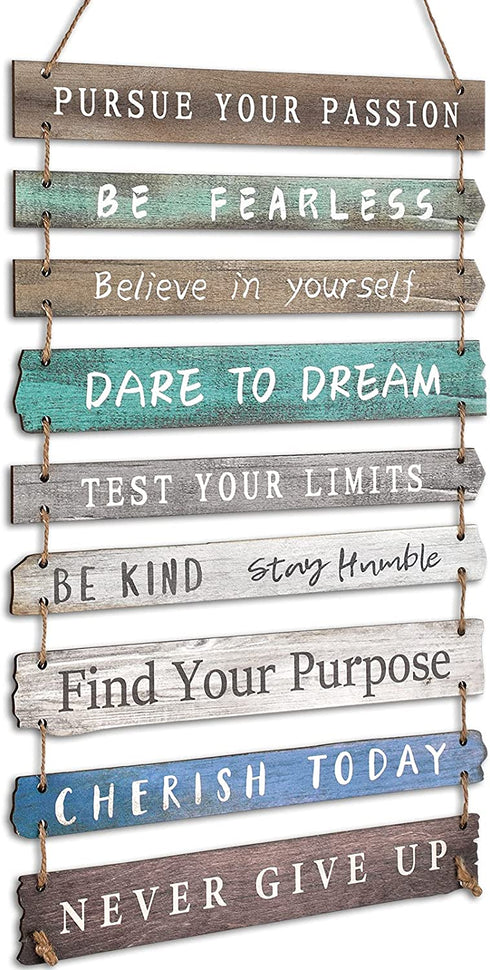 FairySandy Rustic Wall Hanging Plaque Sign Inspirational Wall Art for Your Home Motivational Wooden Decor Inspirational Positive Wall Plaque with Saying Quotes for Home Office Living Room (Green)