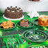 Decorlife Video Game Party Supplies Serves 8, Cute Gamer Birthday Decorations for Boys, Complete Pack Includes Tablecloth, Pre-Strung Banner, Green, Total 58PCS