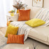 Woaboy Decorative Stripe Velvet Pillow Covers Soft Cushion Covers Solid Square Pillowcases Comfortable for Couch Bed Sofa Living Room Office 2 Pieces 20x20inch 50x50cm Orange