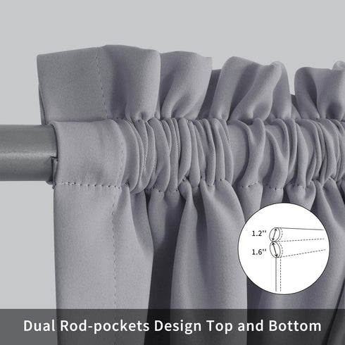 Blackout Door Curtain, Elegance French Door Curtains for Privacy, Thermal Insulated Door Curtain Panels, Room Darkening Door Window Curtain (50" x 72" 2pcs: Grey)