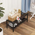Dranixly Shoe Rack, 2-Tier Bamboo Stackable Shoe Shelf Storage Organizer, Shoe Stand for Closet, Entryway, Hallway, Bathroom and Living Room?Black?