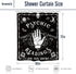Homewelle Gothic Psychic Goth Shower Curtain 60Wx72L Inch Spooky Moth Tarot Halloween Ouija Hands Palmistry Reading Witch Cool Palm Hippy Mysterious Whimsy Edgy Polyester Fabric Bathtub Bathroom Decor