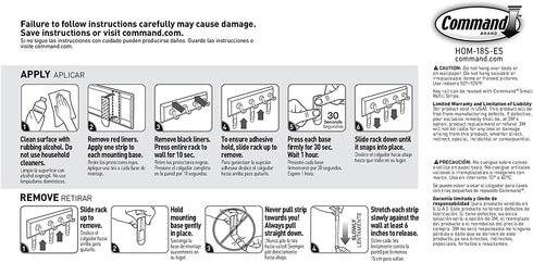 Command Key Rail, Slate, 1-Rail, 6-Strips, Organize Damage-Free