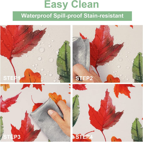 Thanksgiving Tablecloth, Autumn Maple Leaf Table Cloth, Fall Harvest Leaves Tablecloths, Waterproof Spillproof Table Cover for Dinner Kitchen Party Holiday Decoration, Rectangle 60 x 84 Inch