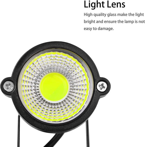Lemonbest LED Landscape Up Down Light 5W White LED Decorative Spotlight Lamp 110V with Plug for Indoor Outdoor Yard Step Wall Lighting (Cool White) ?NO Spike )