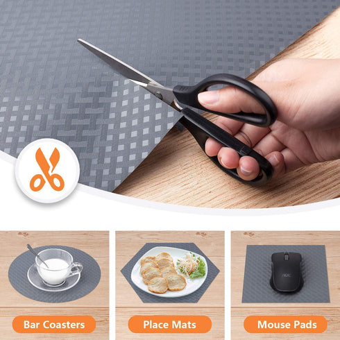 Shelf Liners for Kitchen Cabinets Refrigerator Liners Waterproof & Oil-Proof Kitchen Cupboard Liner Non-Slip Drawer Mats EVA Material Non Adhesive Fridge Liner for Shelves - Gray 11.8 x 59 Inches