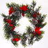 RECUTMS Christmas Garland with Lights Pine Cone Garland Lights Xmas LED Garland for Home Fireplace Mantel Holiday Party Decorations ?Red Flower?