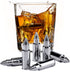 Stainless Steel Bullet Shaped Whiskey Stones Set of 6 - Chilling Rocks - Ice Stones With Tongs And Freezer Pouch, Gift Idea for Whiskey Lovers. Premium Gift For Him.