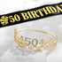 50TH Birthday Crown and Birthday King sash, 50TH Birthday Gifts for Men,Birthday Gift Idea for Him, Husband, Father, Brother Friends Party Favors.50TH Birthday Decorations