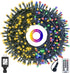 COLCOW 300 LED Color Changing Christmas String Lights Indoor Outdoor, 108ft Warm White Mixed Multicolor 11 Modes Fairy Lights, Connectable Waterproof Christmas Tree Lights with Timer Remote