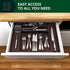 Luxury Bamboo Kitchen Drawer Organizer - Silverware Organizer - Utensil Holder and Cutlery Tray with Grooved Drawer Dividers for Flatware and Kitchen Utensils (9 Slot, Brown)