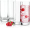 JoyJolt Stella Crystal Highball Glasses Barware Collins Tumbler for Water, Juice, Beer, and Cocktail (Set of 4)-14.2-Ounces