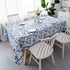 YONGLIU Rectangle Blue and Green Floral/Flower Printed Tablecloth Polyester Washable Indoor Outdoor Spillproof Table Cloth Cover for Dining Room Parties Patio Thanksgiving Birthday ( 55"X55"Square)