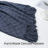 PHF Acrylic Knit Throw Blanket 50 x 60 inches, Lightweight Soft Cozy Decorative Woven Blanket with Tassels for Couch, Bed, Sofa, Chair, Home Travel, Suitable for All Seasons, Navy