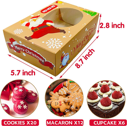 Funnlot 20PCS Christmas Baking Boxes Christmas Cookie Boxes Christmas Cookie Tins Holiday Cookie Boxes For Gift Giving Holiday Containers With Lids 5.7™™x 8.7™™Cookie Tins