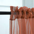 Terracotta Curtains 84 Inch Length for Living Room 2 Panel Sets Rod Pocket Sheer Curtains for Living Room Rust Burnt Orange Red