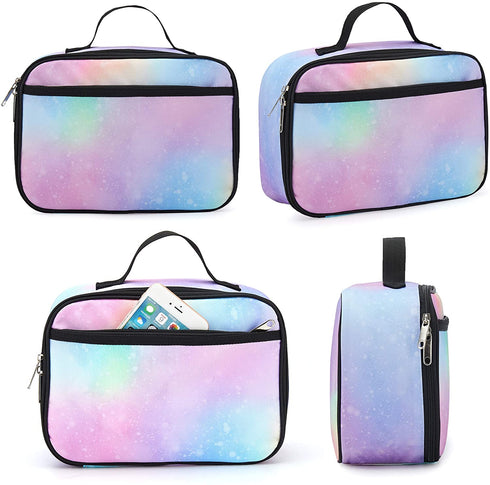 Lunch Box with Padded Liner, Rickyh style Spacious Insulated Lunch Bag Durable Thermal Lunch Cooler Pack with Strap for Boys Girls Adults School Sports Beach Picnic Work Camp,2 Pocket (LBXINGXING?
