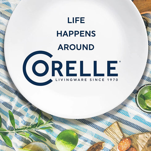 Corelle Frost White Lunch Plate Set for 6 | 8.5 Inch Eco-Friendly, Round Lunch or Dinner Plates are Dishwasher Safe | Triple Layer Glass is Lightweight, Stackable, and Break and Chip Resistant