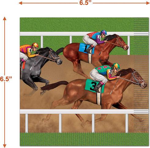 Horse Racing Derby Paper Dinner Plates and Luncheon Napkins (Serves 16)