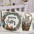 AOKE Set of 4 Easter Throw Pillow Covers 18 x 18 Inches, Rabbit Bunnies with Eggs Cotton Linen Pillow Case, Spring Season's Sofa Bed Throw Cushion Cover Decoration