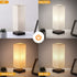 Bedside Table Lamp - Soilsiu Bedroom 3 Color Options Solid Wood Lamps with Modern Fabric Shade Reading Nightstand Lamps for Living Room, Kids Room, College Dorm, Office (LED Bulb Included)
