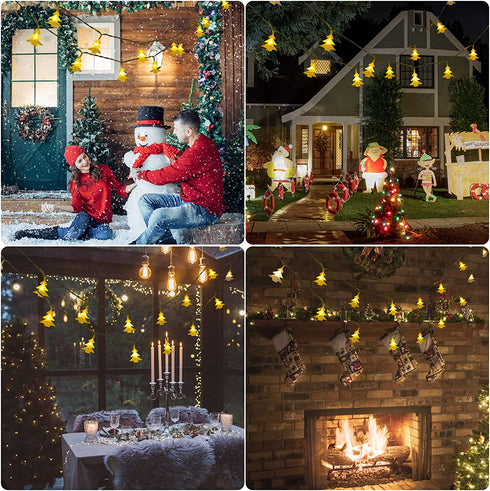 Christmas Lights,19.68 ft 40 led Battery Operated Christmas Tree Lights for Bedroom Patio Room Garden Party Home Christmas Decor Indoor Outdoor Christmas Tree Decorations Warm White