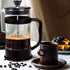 Utopia Kitchen French Press Espresso and Tea Maker with Triple Filters, Stainless Steel Plunger and Heat Resistant Borosilicate Glass (Black)