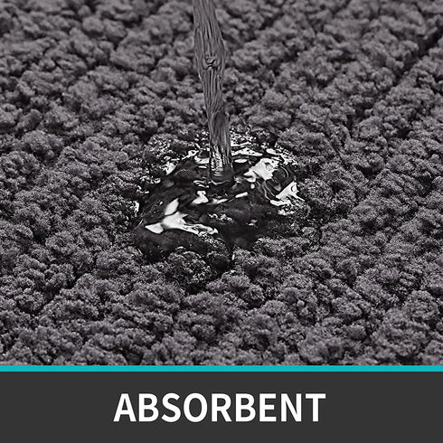 DEXI Door Mat Indoor Rug Inside Front Entrance Non-Slip Low Profile Washable for Entryway 19.5"x31.5",Dark Gray