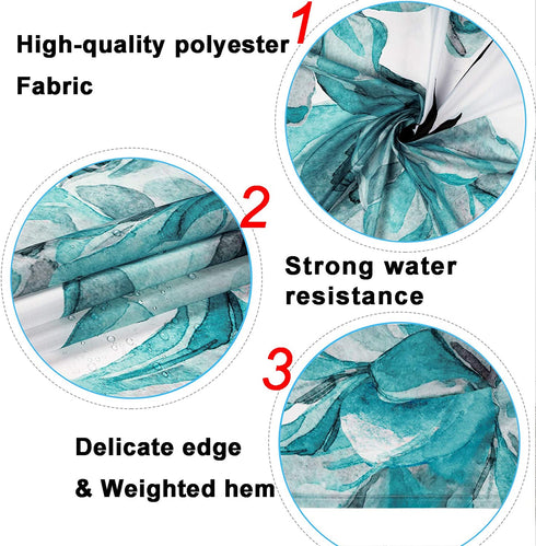 TAMOC 4 Pcs Watercolor Flower Shower Curtain Set with Non-Slip Rug, Toilet Lid Cover and Bath Mat, Blue Rose Shower Curtain with 12 Hooks, Waterproof Colorful Floral Bathroom Shower Curtain