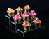 Jusalpha 3 PC Large Clear Acrylic Riser Set, Acrylic Display Risers Shelf Showcase Fixtures for Jewelry, Display Stand for Amiibo Funko POP Figures, Cupcakes, Food Display, Cabinet- 10 x 3.9 x 3.9 in