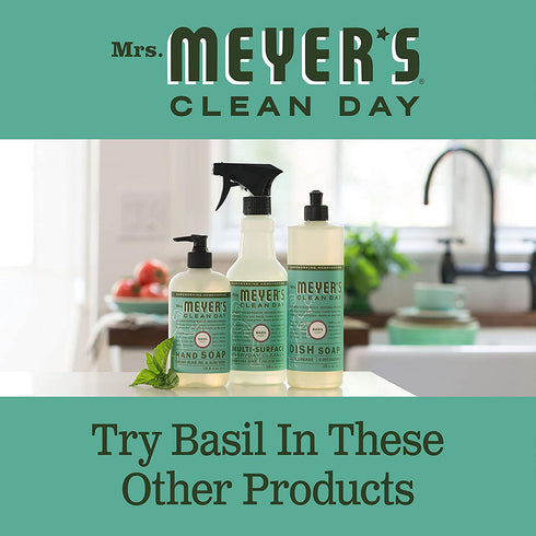 Mrs. Meyer's Multi-Surface Cleaner Spray, Everyday Cleaning Solution for Countertops, Floors, Walls and More, Basil, 16 fl oz - Pack of 3 Spray Bottles