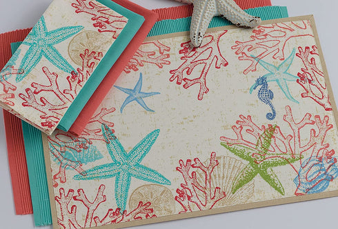 DII 100% Cotton Basic Ribbed Placemat Set, Georgia Peach, 13x19, 6 Piece