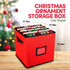 Christmas Ornament Storage Box - 12 x 12 Inch, 4-Layer Ornament Storage Container Fits Up To 64 Christmas Balls - Heavy-Duty Polyester Ornaments Storage and Organizer with Removable Lid
