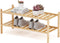 Qompaxs Shoe Rack - 2 Tier, Bamboo Stackable Shoe Storage Organizer Unit Entryway Shelf, Detachable Porch Storage Rack (Natural)