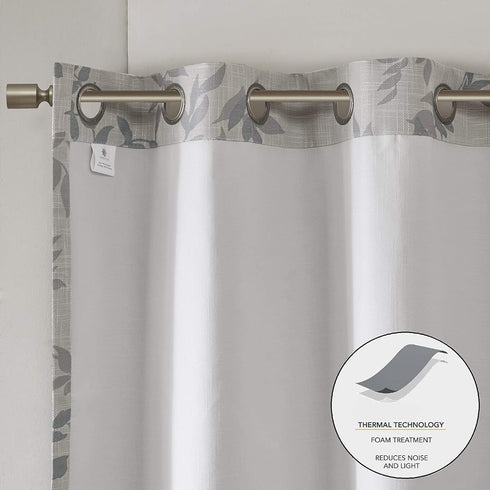 SUNSMART Julie Botanical Print Blackout, Casual Grommet Window Curtain for Bed Living Room Kitchen, Black, 1-Panel Pack, 50x84, Yellow