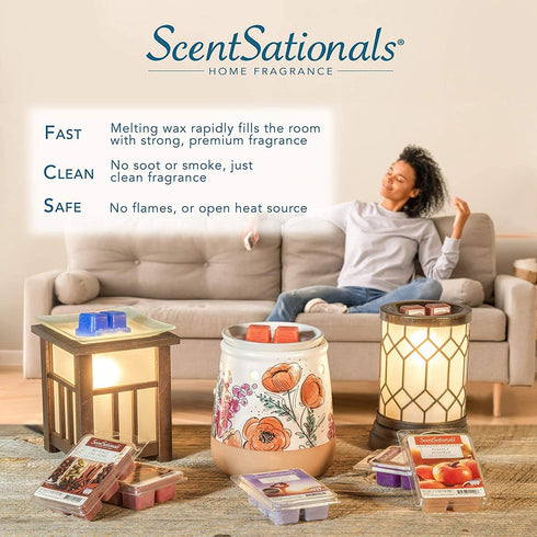 Scentsationals Scented Wax Fragrance Melts - Girlfriend Night - Wax Cubes Pack, Home Warmer Tart, Electric Wickless Candle Bar Air Freshener, Spa Aroma Decor Gift - 2.5 oz (4-Pack)