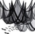 MELLIFUL Huge Halloween Creepy Cloth with 12 PCS Bats Spooky Hanging Scary Gauze Fabric Black 315 x 79 Inch Window Cover Gauze Halloween Decorations for Party Home Wall Yard Outdoor Doorway