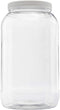 CLEARVIEW CONTAINERS 128 OZ Jar with Lid - Clear Plastic Jar with lid Leak proof Fresh seal lined ribbed cap Gallon Storage Container - 1 Pack
