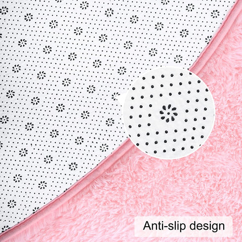 DweIke Pink Round Rug for Girls Room,Fluffy Circle Rug 4'X4' for Bedroom,Cute Circular Carpet Home Decor,Round Fluffy Soft Area Rugs for Dorm,4ft Pink