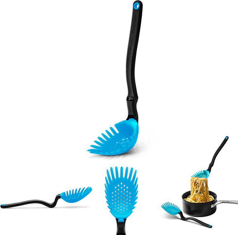 Dreamfarm Holey Spadle | Non-Stick Cooking Spoon & Serving Ladle with Holes | Dreamfarm Blue