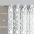 FMFUNCTEX White Grey Damask Print Curtains for Bedroom 63 inch Total Privacy Vintage Flower Window Drapes Living Room Grommet Top 50" w x Set of 2
